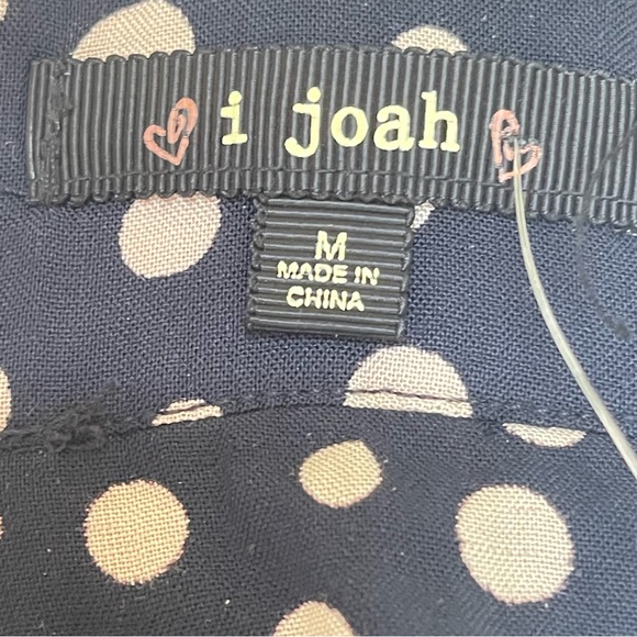 i joah Black Romper With Cream Polka Dots  Size Medium - Picture 7 of 9